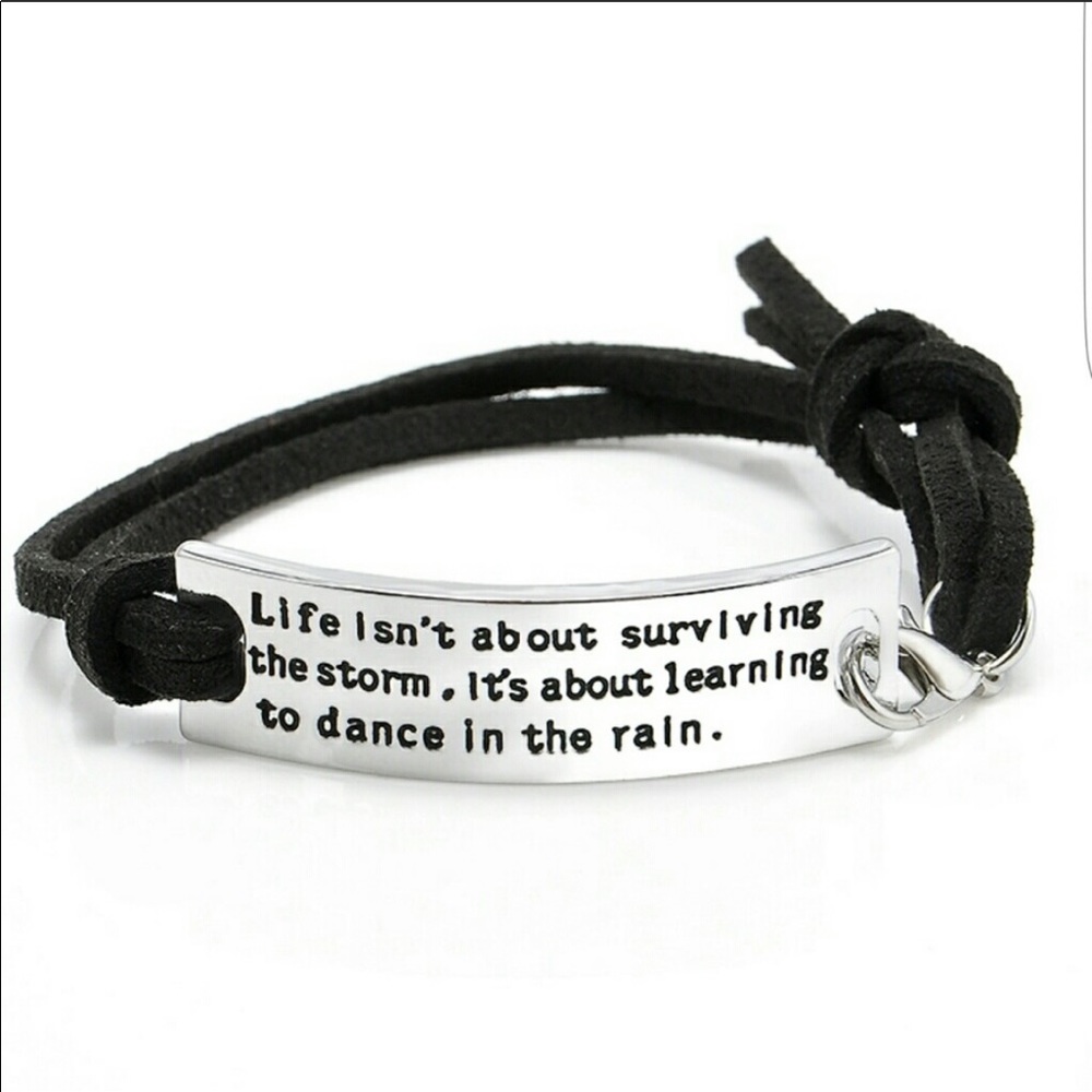 Leather INSPIRATIONAL Quote Bracelet!